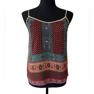Bohemian Printed Spaghetti Strap Tank Top - Multicolor